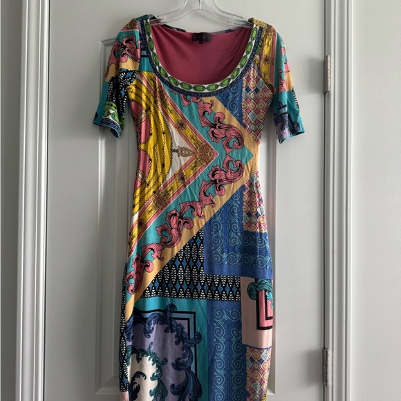Hale Bob Multicolor Geometric Midi Dress - Picture 1 of 4